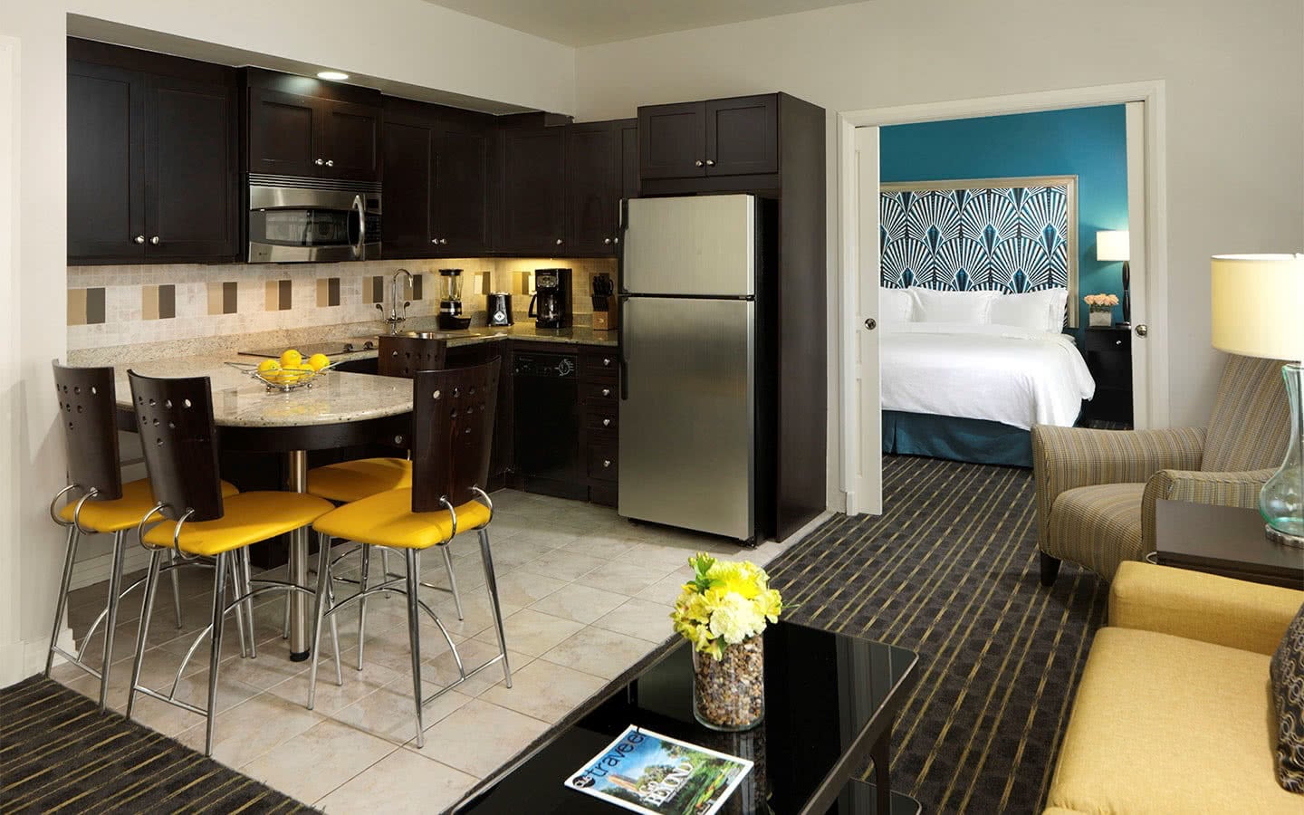 Living Area at Hilton Grand Vacations Club at McAplin &ndash; Ocean Plaza in Miami Beach
