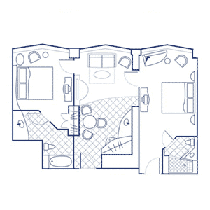 Two Bedroom Floor Plan at the Hilton Club &ndash; New York
