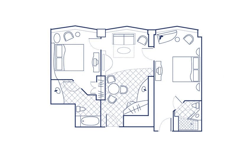 Two Bedroom Floor Plan at the Hilton Club &ndash; New York